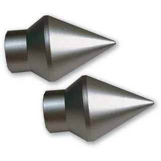 prodecoshop Endstück Spitze für Gardinenstangen, Vorhangstangen Ø 20 mm, 2 Stück (Edelstahl)