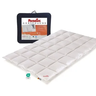 Paradies Gänsedaunen Bettdecke Melinda Daunendecke medium warm 135x200 - Weiß