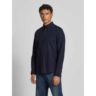 Regular Fit Freizeithemd mit Button-Down-Kragen, Marine, M