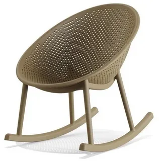 Natur24 Gartenstuhl Qosy Outdoor-Schaukelstuhl 83 x 66 x 80 cm Polypropylen Beige 2er Set beige
