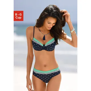 Bügel-Bikini-Top LASCANA "Monroe" Gr. 38, Cup C, bunt (marine, türkis) Damen Bikini-Oberteile Ocean Blue Bestseller