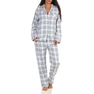 Creative by Normann Flanell Pyjama kariert Blau 40/42