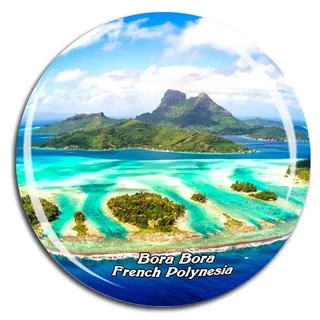 Weekino Bora Bora Französisch-Polynesien Kühlschrankmagnet 3D Kristallglas Touristische Stadtreise City Souvenir Collection Geschenk Starker Kühlschrank Aufkleber
