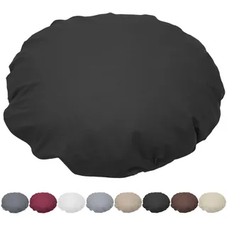 Nurtextil24 Kissen Rund 30cm Ø Durchmesser Schwarz 100% Baumwolle Bodenkissen Sitzkissen mit Füllkissen Rundkissen Stuhlkissen Bettkissen Sofakissen Kopfkissen Dekokissen Rückenkissen Waschbar