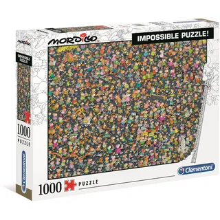 Clementoni 39550 Impossible Puzzle Mordillo – Puzzle 1000 Teile ab 9 Jahren, Erwachsenenpuzzle mit Wimmelbild, herausforderndes Geschicklichkeitsspiel für die ganze Familie