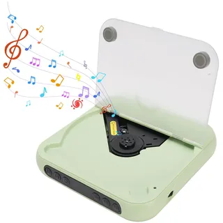 Tragbarer CD -Player, Desktop -Boombox -CD -Player mit Bluetooth, 2000 -mAh -wiederaufladbarer CD -Player für Autohause, Support -Kopfhörer -Jack, USB, Aux