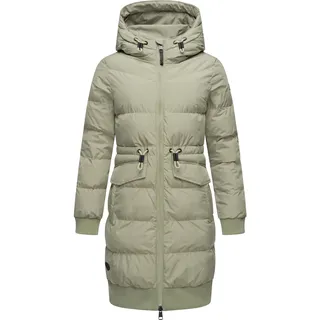 Steppmantel RAGWEAR "Briosh", Damen, Gr. XXXL (46), gelb (gelbgrün), Obermaterial: 100% Polyester, Futter: 100% Polyester, Wattierung: 100% Polyester, modisch, figurumspielend ca. Mitte Oberschenkel, hoch geschlossener Ausschnitt, Langarm eng Rippstrickbündchen, Mäntel, Wasserdichter Damen Wintermantel mit Kapuze