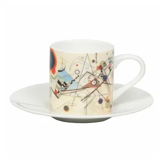 Könitz Espressotasse Komposition 8 - Wassily Kandinsky 95 ml, Bone China, mit Untertasse bunt