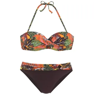 VIVANCE Bügel-Bandeau-Bikini Damen braun-bedruckt Gr.38 Cup E