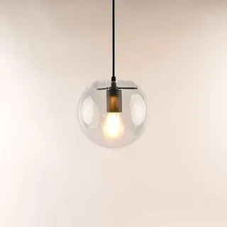s.luce Orb 1-flg. Ø 20 cm rund schwarz/klar Glas