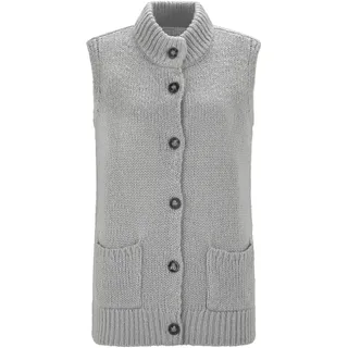GOLDNER Strickweste mit Knopfleiste grau 48