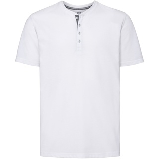 Russell Herren Henley HD T Herren T-Shirt mit Knopfleiste R-168M-0 schmale Passform, white, M