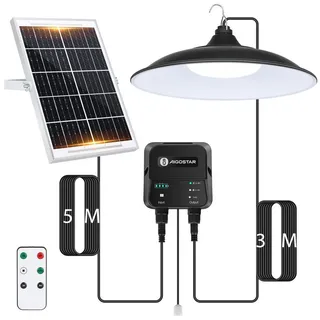 AGOTD Solarleuchte Kunststoff 8 m Kabel inkl. Fernbedienung IP65 Warmweiß/Kaltweiß/Neutralweiß
