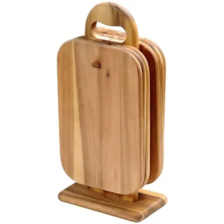 KESPER Frühstücksbrettchen Set 7-tlg. aus Akazienholz 15 x 9 x 32 cm Holz