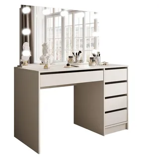 lookway SCHMINKTISCH MADA ELITE in KASCHMIR mit Spiegel und LED Beleuchtung