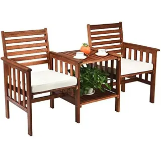 Costway Gartenbank 165 x 60 x 88 cm Braun