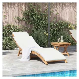 furnicato Gartenliege Garten Sonnenliegestuhl Naturholz 198x55x58,5 cm Braun, Wetterfeste Sonnenliege mit Outdoor-Kissen und ergonomischem Design braun