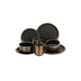 CreaTable Kombiservice Modern Industrial schwarz Keramik - schwarz, gold