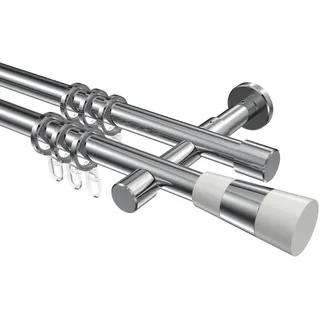 GARDINENSTANGE Prestige Tanara 360 cm (geteilt in 2 x 180 cm), 2-läufig, 20 mm Ø Chrom