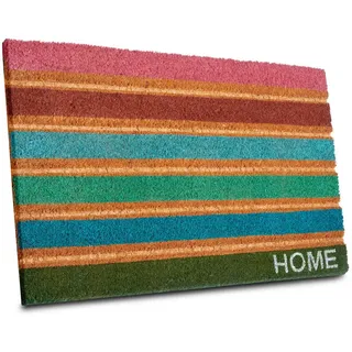 Hanse Home Kokosmatte Mix Mats, Mehrfarbig, Naturmaterialien, Regenbogen, rechteckig, 45x75 cm, rutschfest, für Fußbodenheizung geeignet, rutschhemmend, pflegeleicht, widerstandsfähig, Teppiche & Böden, Fuß & Stufenmatten, Fußmatten und Schmutzfangmatten