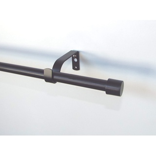 myraumdesign Gardinenstange Vorhangstange Kappe 16 mm Durchmesser in schwarz (200 cm)
