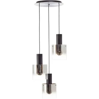 Dieter Knoll Hängeleuchte Alesund, Schwarz, Metall, Glas, 200 cm, Schutzklasse II (Schutzisoliert), höhenverstellbar, Lampen & Leuchten, Innenbeleuchtung, Leuchten nach Räumen, Esstischlampen