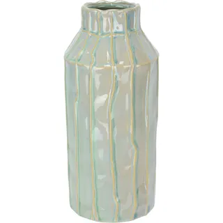 Dekovase I.GE.A. "Vase aus Keramik", blau (hellblau), B:9cm H:21cm, Keramik, Vasen, Dekovase Blumenvase Modern für Tischdeko Tischvase Deko Trockenblume
