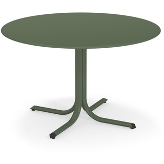 Table System mit runder Tischkante, Ø 117 cm, militärgrün