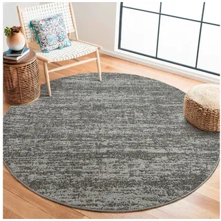 Sanat Teppich Oslo, rund, Höhe: 10 mm, Kurzflor, Wohnzimmer, Schlafzimmer, fussbodenheizungsgeeignet grau Ø 150 cm x 10 mm