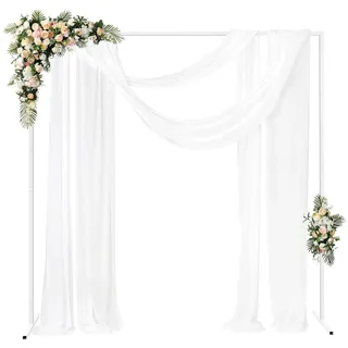 2 m * 2 m Quadratischer Weiß Metall Hochzeitsbogen Blumenbogen Traubogen Wedding Arch für Hochzeiten, Geburtstagsfeiern, Bankette, Ladeneröffnungen, Abschlussfeiern
