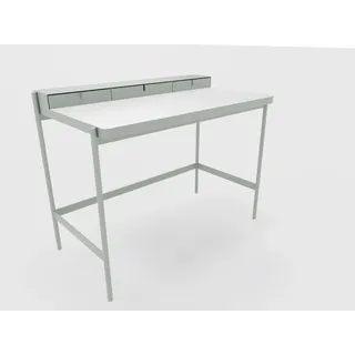PS 20 Sekretär/Schminktisch Verkehrsgrau (RAL 7042) Laminat Weiß