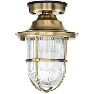 Licht-Erlebnisse Außenleuchte Messing Glas H: 23,0 cm Ø 16,0 cm E27 IP54