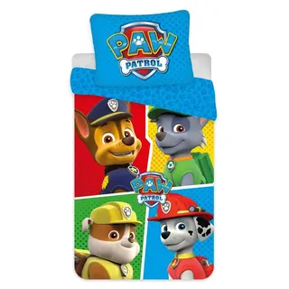 PAW PATROL Kinderbettwäsche Paw Patrol Mikrofaser Bettwäsche 140×200/70×90 cm, 100% Polyester Bettbezug + Kissenbezug bunt