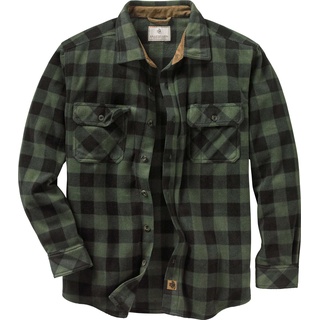 Legendary Whitetails Standard Navigator Fleece-Herrenhemd mit Knopfleiste, grünes Karo (Night Forest Plaid), Größe XXL