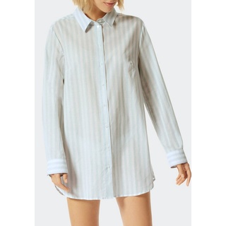 Schiesser Nachthemd Pyjama Story (1-tlg) Nachthemd - Baumwolle - blau