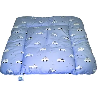 Clevere Kids Wickelauflage Sterne und Tiere 65x70 cm OEKO-TEX Standard 100 waschbar (Autos blau)