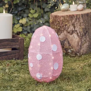 Lights4fun 25cm LED Osterei Outdoor Osterdeko Outdoor Timer Osterei Deko