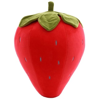 Uposao Niedliches Erdbeere Plüschtier,25CM Kreative Süße 3D Erdbeere Obst Komfort Gefüllte Plüsch Kissen Stofftier Kuscheltier Kinderzimmer Dekokissen Geburtstagsgeschenk für Kinder Erwachsene,Rot
