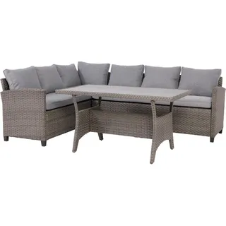 Ambia Garden Loungegarnitur, Grau, Metall, Kunststoff, Textil, 3-teilig, 234x178 cm, UV-beständig, Loungemöbel, Gartenlounge-Sets