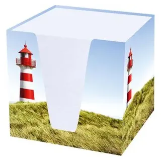 RNK Zettelbox Leuchtturm 9,2x9,2 cm weiß