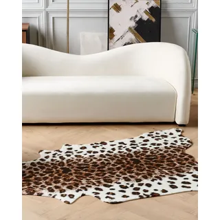 Kunstfell-Teppich Leopard braun / weiß 130 x 170 cm BOGONG