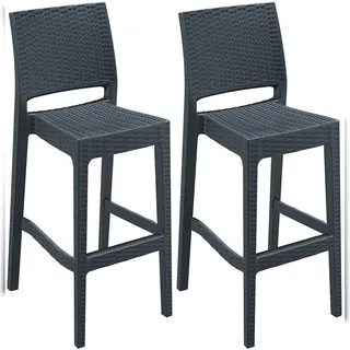CLP Barhocker Jamaica 2er Set stapelbar grau