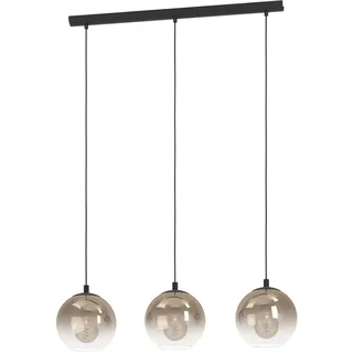 EGLO ARISCANI 3-flg. 76,5 cm rund schwarz Kupferfarben Glas Stahl
