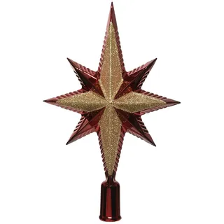Christmas Decorations Christbaumspitze Stern 25cm Kunststoff, ochsenblut hellgold