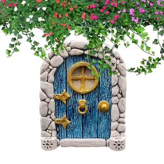 Niktule Feentür Handwerk | Feengarten Feentüren aus | Kleine magische Gartendekoration für Elfen, Feen, Miniaturfeen, Outdoor-Minigarten-Heimdekoration