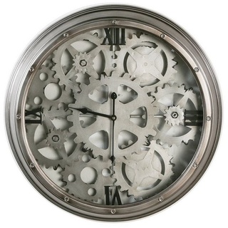 GILDE Dekoobjekt Metall Wanduhr Uhr LOFT mit drehenden Zahnrädern 50cm