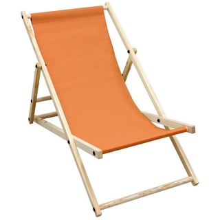 ECD Germany Gartenliege »Liegestuhl klappbar aus Holz 3 Positionen Orange« orange