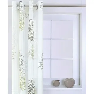 Kutti Vorhang Gardine Ösenschal Bellinda Weiss grün Breite 135 x Höhe 225 cm