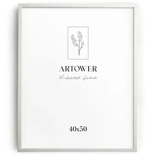 Artower® Bilderrahmen für 40 x 50 cm Weiß Holz Dünner Rahmen | Posterrahmen Groß Vintage Collage | Picture Frame White Wood 40x50cm | Holzbilderrahmen Poster Rahmen Echtholz