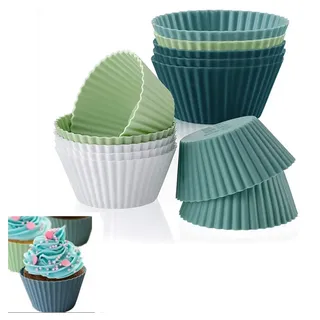 XDeer Muffinform 12/24 Stück Silikon Muffinförmchen Backformen,Wiederverwendbare, (12-tlg), Silikonformen Muffinformen,Cupcakeförmchen für Kuchen rund